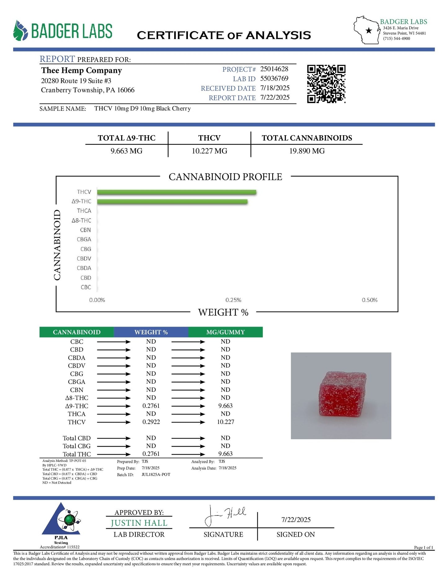 1000mg D9:THCV Cubes 50 Count