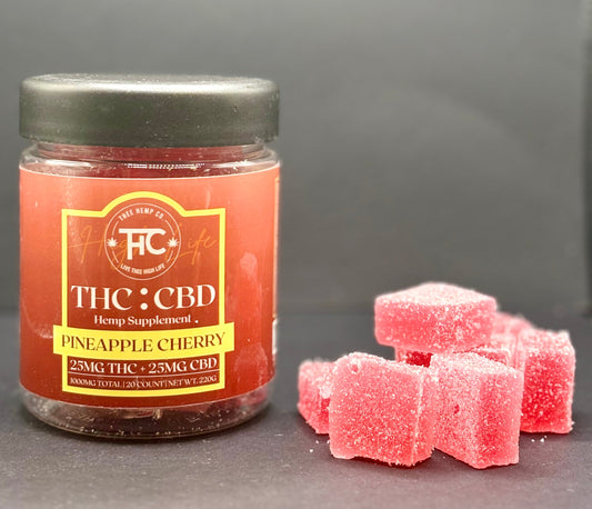 1:1 25mg THC +25mg  CBD Cubes