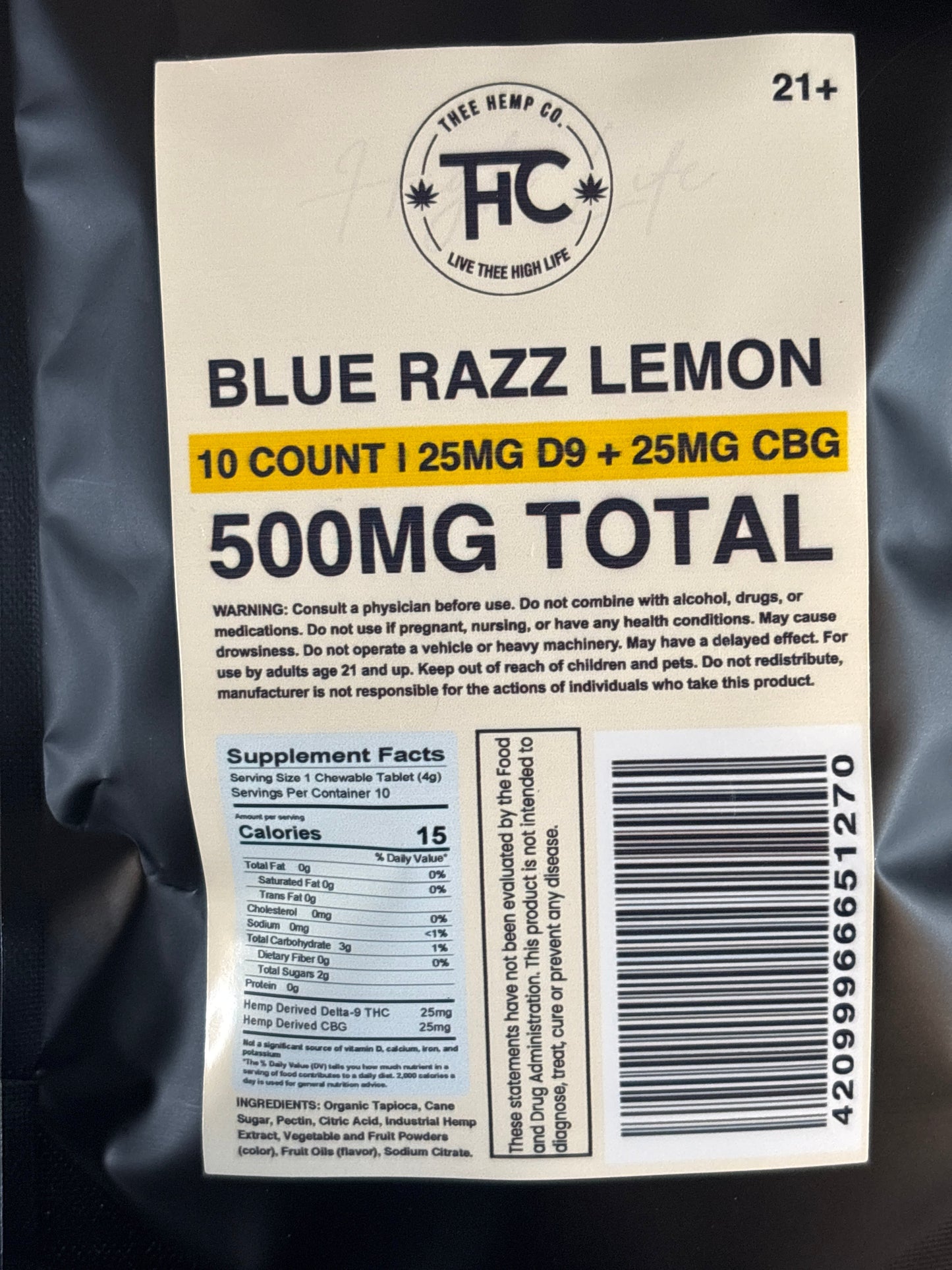 1:1 25mg THC + 25mg CBG Cubes