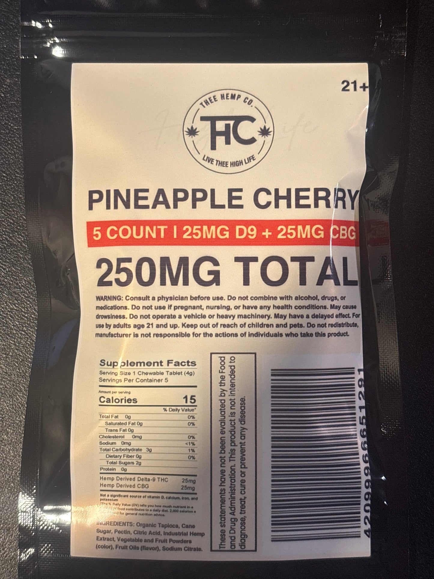 1:1 25mg THC + 25mg CBG Cubes