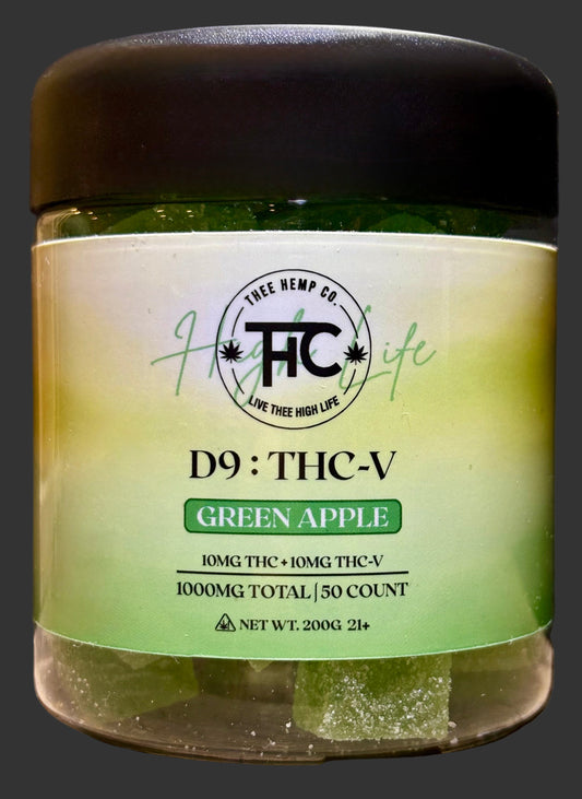 1000mg D9:THCV Cubes 50 Count