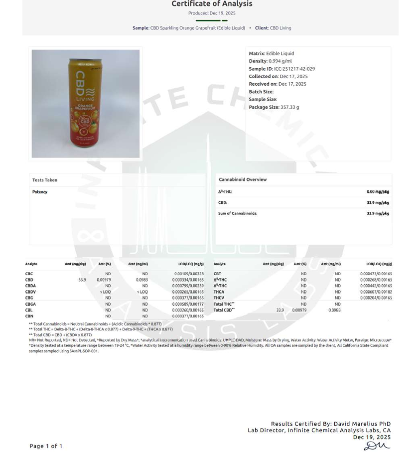CBD Living Sparkling Water